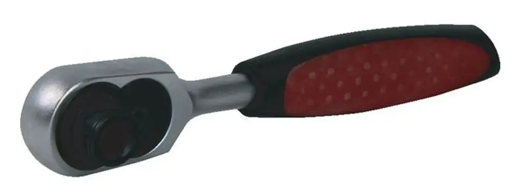 Universelle Montageknarre von Syr mit einem verchromten Kopf und ergonomischem Griff. Das Design ermöglicht eine einfache Drehbewegung beim Anziehen und Lösen von Schrauben.